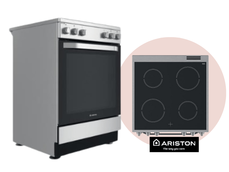 Buy new Ariston 60cm 4 Electric Cooker Oven with Vitro Ceramic Cooktop AS68V8KHX in Uganda - - Free Delivery > Long warranty > Lifetime After-sales Support