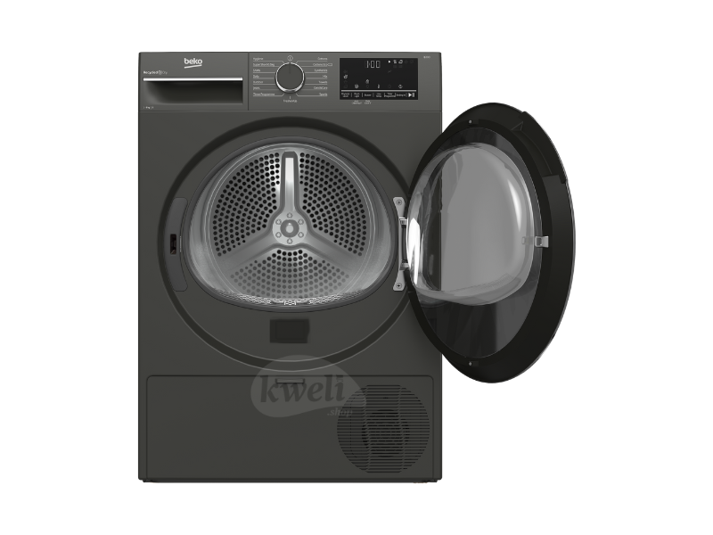 Buy new Beko 9kg Condenser Dryer B3T4911DG; 2.3kW/2.5kW, Aquawave Drum, Auto-AntiCreasing, Manhattan Grey in Uganda - - Free Delivery > Long warranty > Lifetime After-sales Support