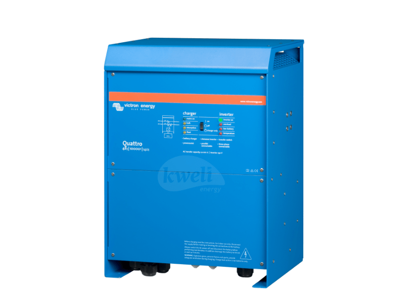 Buy Victron Quattro 48/10000/140-100/100 Inverter Charger; 48V 10kVA Inverter, 8kW @ 25 °C, Two AC inputs/outputs, Split phase in Uganda