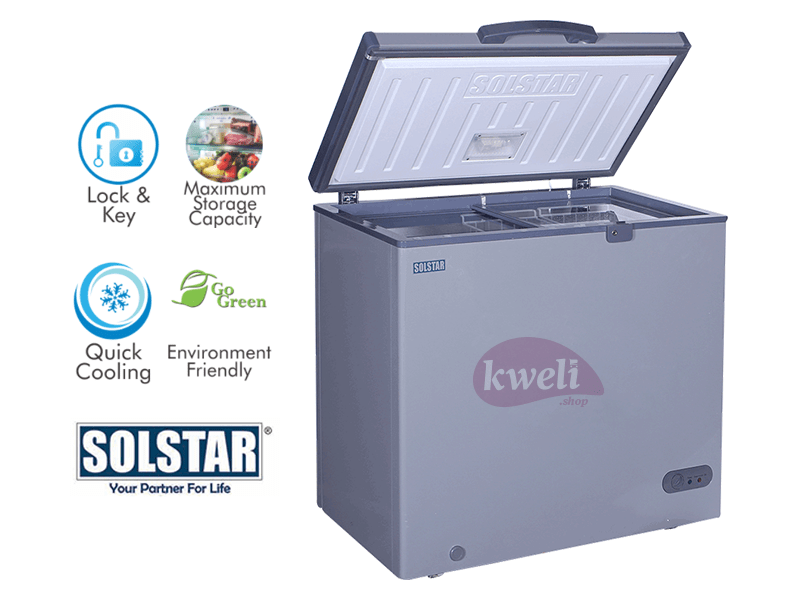 Buy new Solstar 210-liter Chest Freezer CF210-SG; Sliding Glass Door, Lock and Key in Uganda - - Free Delivery > Long warranty > Lifetime After-sales Support