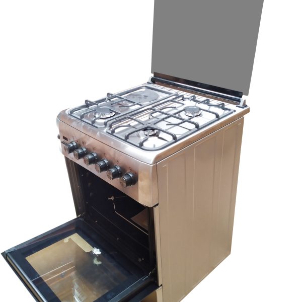 BlueFlame diamond cooker D6031ERF 60cm X 60cm 3gas burners and 1 electric plate with electric oven inox – stainless steel