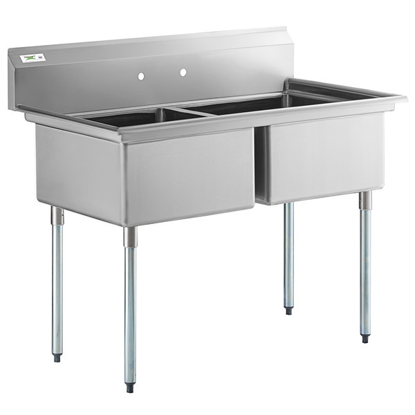 Commercial sink double without tray