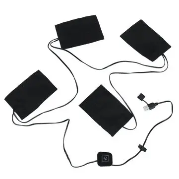 9W 5-12V USB Ohřívání 4 Podložky 3 Převody Termální Vestě Vyhřívaná Deska Bundě Motocykl Teplá Zima