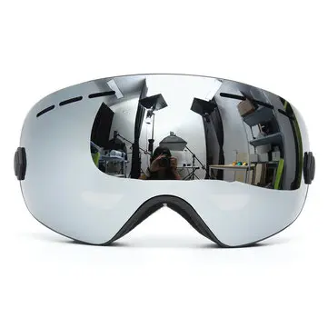 Snowboardové lyžařské brýle Dvouvrstvá čočka Ochrana proti UV záření Protizákalové Motocyklové Řízení Šedé