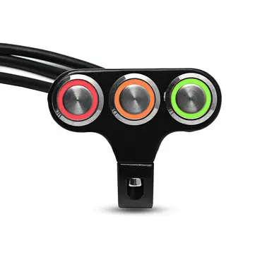 22mm Momentary Spínač LED se samozamykací funkcí Vodotěsný Mlhové Světlco Motocyklová Přídavná Řídítka