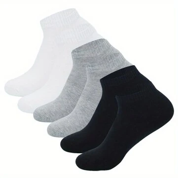 6 párů Plus Size Pánské Bavlněné Ponožky Proti Skluzu Absorbující Pot Pohodlné Nízké Sportovní Anklet Ponožky Pro Venku Cyklistiku Běhání Každodenní Neformální Krátké Ponožky Pro Muže