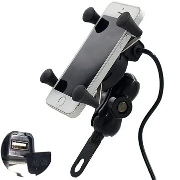 12V-30V 3.5-6 palců Držák motocyklového telefonu GPS X-Style USB nabíječka Napájecí zásuvka
