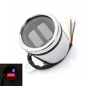 Univerzální 12V Motocyklový LED Digitální Tachometr a Hodiny