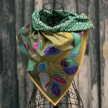 Vintage květinový a listový elegantní Boas a šály pro ženy