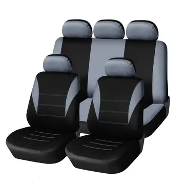 Universalní Čtyři Roční Odstíny Šedá Černá Automobilový Sedačkový Kryt 9dílná Sada Kompatibilní s Airbag