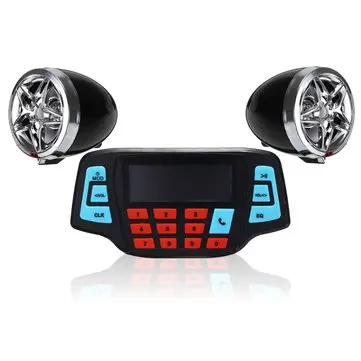 Motocyklový Zesilovač Řídítek Rádio Stereo Alarmový Reproduktor MP3 FM Přehrávač s funkcí bluetooth