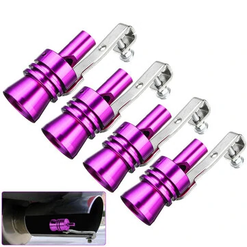 Fialový Hliníkový Turbo Zvukový Píšťal Expanzní Tlumič Simulátor Potrubí Ventil S/M/L/XL