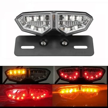 12V Motocykl 18 LED zadní brzdové světlo směrový světlomet osvětlení čísla jasné sklo