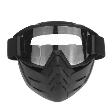 Klasická motocyklová helma se spustitelnou maskou a lyžařskými brýlemi pro outdoorové cyklisty a motokrossové jezdce MTB