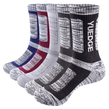 YUEDGE 5 Pár Sportovních Casual Ponožek Elastických Zpevněných Zimních Bavlněných Ponožek, Které Absorbují Pot A Mají Antibakteriální Vlastnosti, Ponožky do Lýtka, Sada Vícebarevných Pánských Ponožek