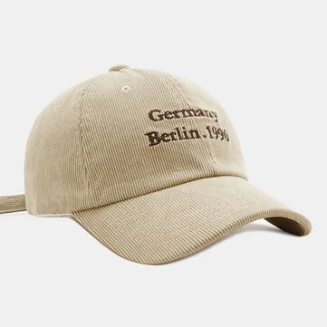 Unisex Baseballová čepice Corduroy Písmeno Číslo Vzor Vyšívací All-match Teplo Šálek