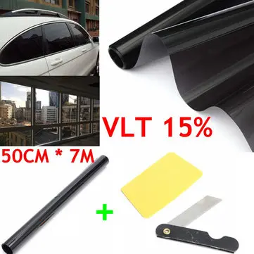 Fólie na Okna černá Rolka 50cm X 7m 15% SVLT pro Auto Dům Kancelář Komerční