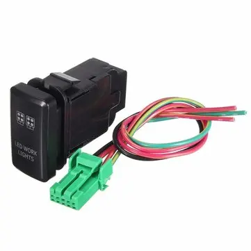 ABS 12V 3Amp Tlačítko s červeným LED světlem pro Toyota Fortuner Hilux Tacoma 2005-2011