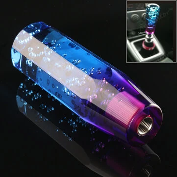 15cm Průhledná manuální diamantová krystalová bublinková křídla Styling Shift Gear Knob Universal