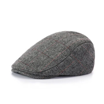 Collrown Pánské Beret Cap Nastavitelný Bavlněný Plochý Klobouk Retro Duck Tongue Cap Teplá Přední Čepice Řidičská Kšiltovka Novinářské Klobouky