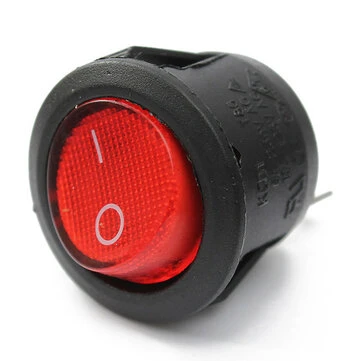 250V 6A AC ZAP/VYP Mini Osvětlený Přepínač SPST Kulaté Tlačítko Interruptor Basculante