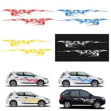 1 Pár 102x14 Palcové Autonálepky Grafika Karoserie Vinylové Nálepky Modrá/Červená/Zelená/Bílá