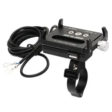 Držák telefonu na motocyklu Nastavitelný USB nabíječka Navigační držák Montáž na řídítka