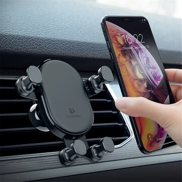 FLOVEME Držák telefonu do auta Nastavení ventilace tíhovým uzávěrem 360° otočení pro iPhone XS Max