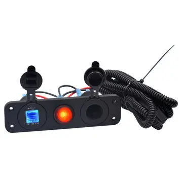 12C-24V 3.1A Dual USB Nabíječka Soket LED Panel Vypínač Napájecí Zdroj Vodotěsné Námořní Auta Loď