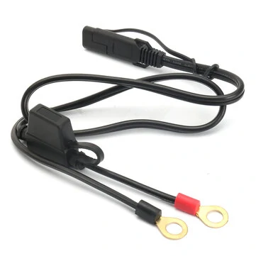 Kabel adaptéru nabíječky kabelového připojení k motocyklovému baterijnímu terminálu s kroužkovým konektorem 12 V