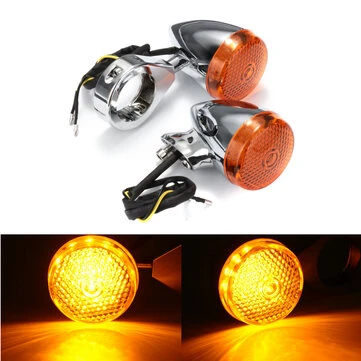 2ks Přední 2ks Zadní Motocyklový LED Blinkr Chrom 41mm Vidlice Klika Pro Harley