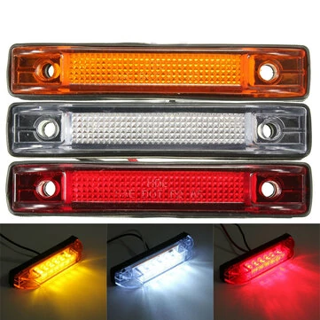 6 LED Bokové označovací světlo indikátor lampa Truck Trailer Lorry Van 12V 24V