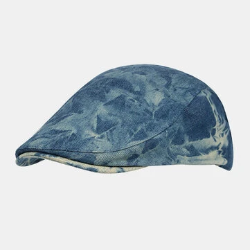 Muži Kapsa s krátkým obřím ivem Denim Výšivka Tie-dye Kšiltovka Letní Klobouk Newsboy Beret Kšiltovka Řidič Kšiltovka