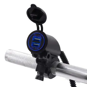 28mm 5V 4.2A LED Duální USB Nabíječka 12-24V Napájecí Zdroj Zástrčka Vodotěsná Motocykl Auto Loď