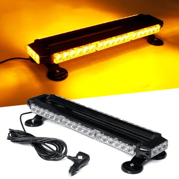 21 palců 144W 42LED Dvoustranný světelný pruh pro dopravní majáky, jantarová nouzová lampa, magnetický stojan, 12V univerzální