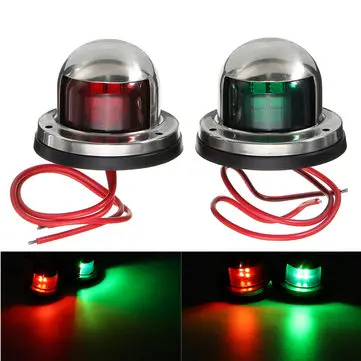 12V Yacht LED Navigační světla z nerezové oceli Bow Marine Boat Red Green Lamp