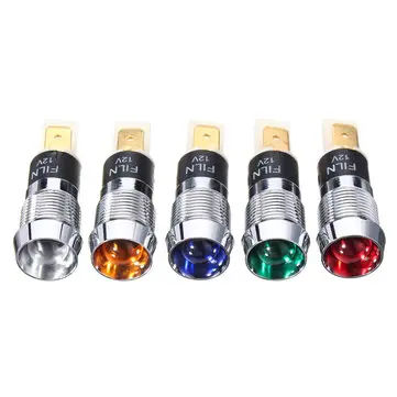 12V 14mm Nákladní LED Palubní Deska Varovný Indikátor Signální Světlo Lampa
