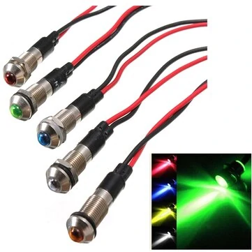 6mm LED Indikátorové světlo Pilot Směrové Přístrojová deska Lampy Auto Vůz Loď