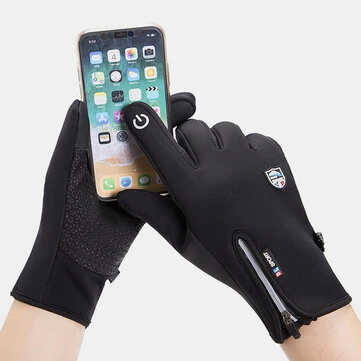Unisex Dotykové obrazovky venkovní zimní Plus Velvet Riding Udržujte teplé Waterptoof Rukavice
