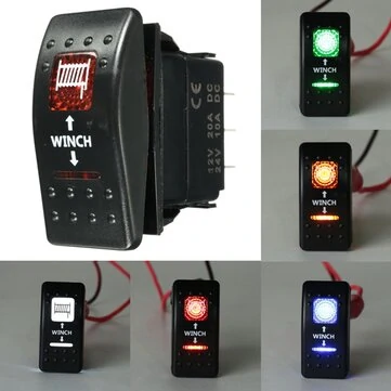 Rockerový přepínač elektrického navijáku In Out Dual LED Signal Light pro karavan UTE Marine Boat 7Pin
