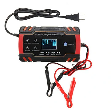 12V/24V 8A Dotykový Pulsu Oprava LCD Baterie Nabíječka Červená Pro Auto Motocykl Olověná Akumulátor Agm Gel Mokrá