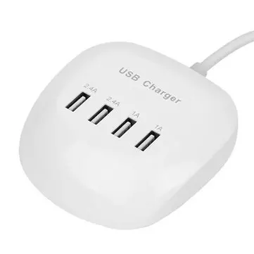 Rychlonabíječka 4 porty USB 1A / 2.4A Nabíjecí stanice Pro domov Cestovní Zásuvka US / EU Zástrčka