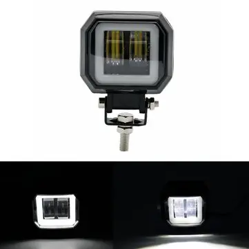 3 palcové 12/24V 6500K 20W čtvercové LED Pracovní světlo s bílými andělskými očima Světla Spot Fog light pro automobil, loď, motocykl