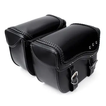 PU Kožené Motocyklové Saddlebags Side Luggage Pannier Tool Storage Bag