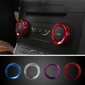 4ks / Sada Auta Alu Dekorace Stereo Knob Kroužek Klimatizace Knob Kroužek Kruh pro Ford Edge