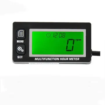 Digitální LCD motocyklový indukční tachometr s hodinami a voltmetrem