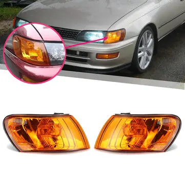 Parkovací vnější světlo Kryt oranžového objektivu Pár pro Toyota Corolla AE100 AE101 E100 1993-1997