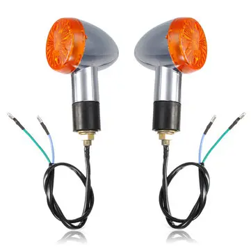 Chrome Bullet Mini Univerzální Motocyklové Žluté Otočné Světlo Indikátor