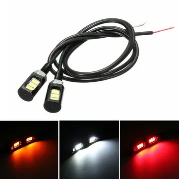 12V 3 LED SMD Motocykl Automobil Číslo Šroub Světlo Lampička Žárovka