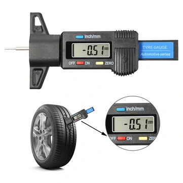 Audew 0-25,4 mm LCD Digitální Tloušťkoměr hloubky dezénu automobilové pneumatiky Měřící tesařský nástroj Oprava pneumatik
